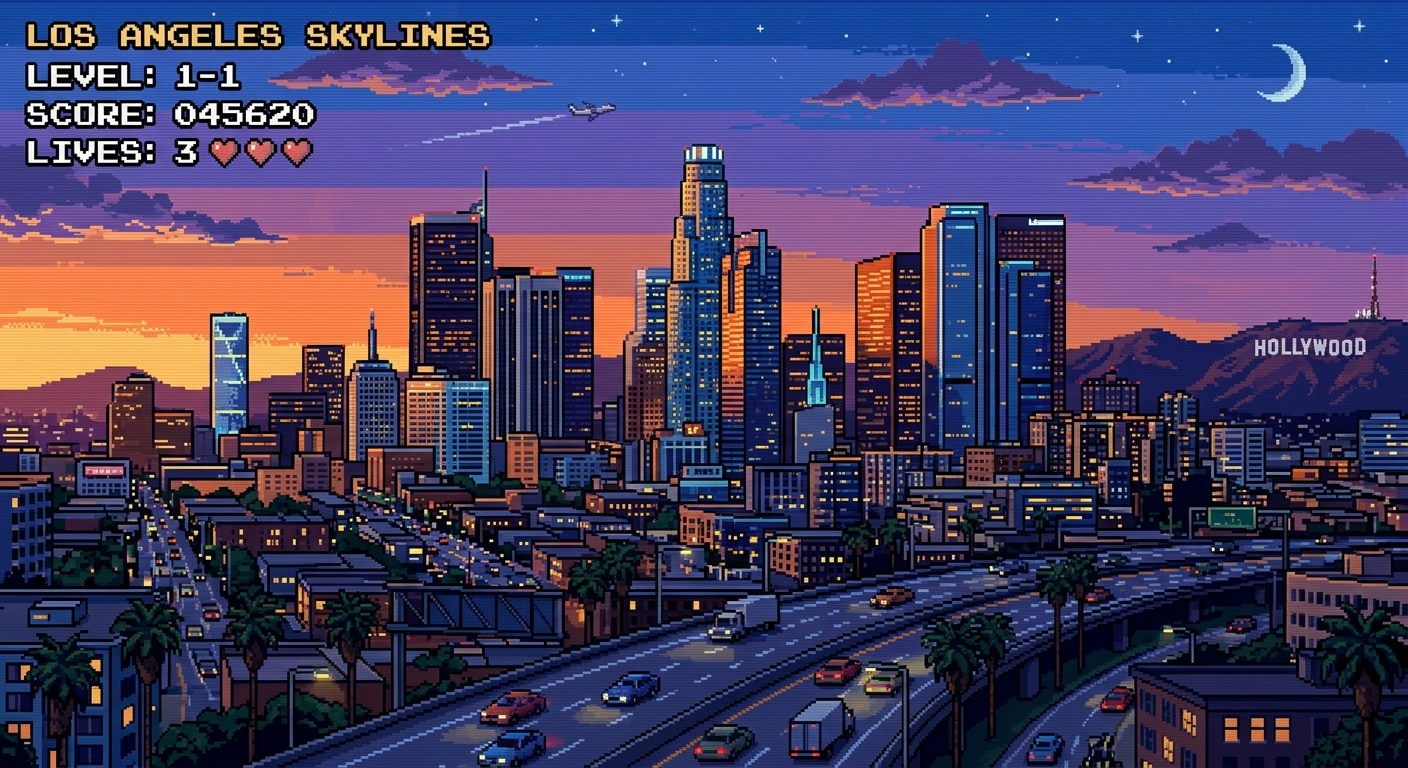 Los Angeles - Retro Skyline