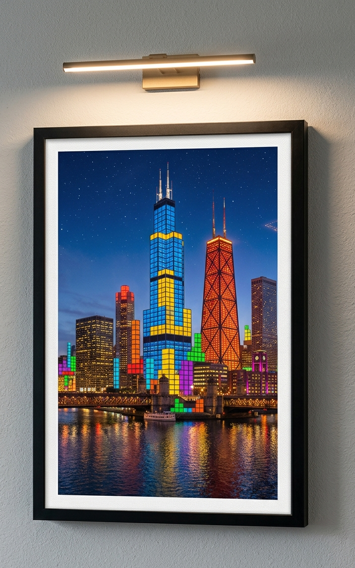 Retro Chicago Skyline