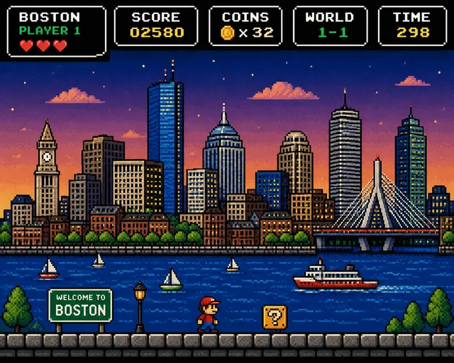 Boston - Retro Skyline