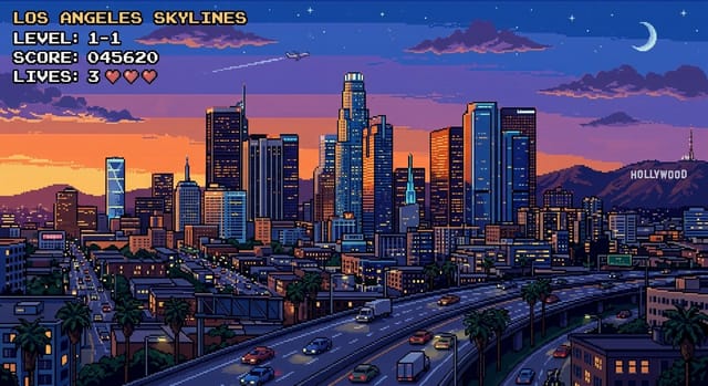 Los Angeles - Retro Skyline